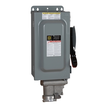 Square D H362AWC Safety switch, heavy duty, fusible, 60A, 600VAC/DC, 3 poles, 50HP, NEMA 12K, Crouse-Hinds Arktite
